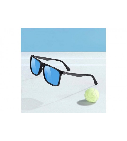 Square DESIGN Men Classic Square Polarized Fishing Sunglasses Outdoor Sports C06 Red - C05 Blue - CL18YQNALQG $25.19