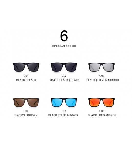 Square DESIGN Men Classic Square Polarized Fishing Sunglasses Outdoor Sports C06 Red - C05 Blue - CL18YQNALQG $25.19