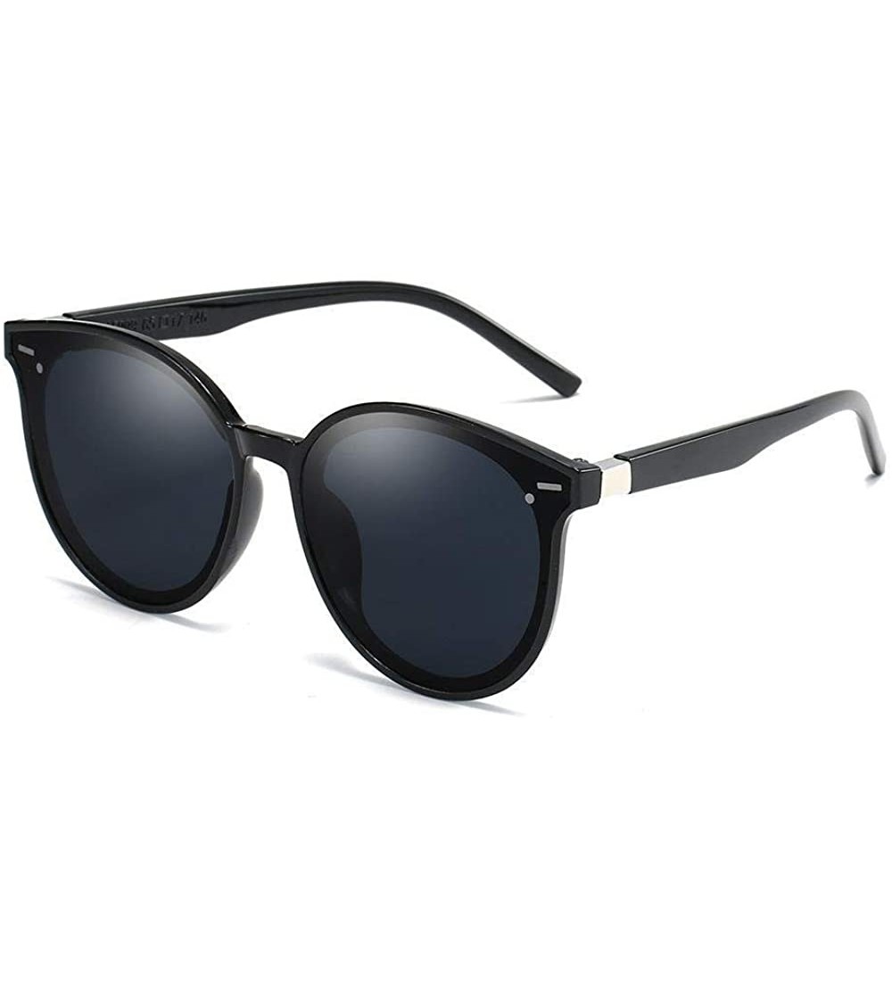 Oversized Oversized Sunglasses Women Fashion Luxury Brand Designer Vintage Sun Gray - Black - CF18YQU2KUZ $18.43