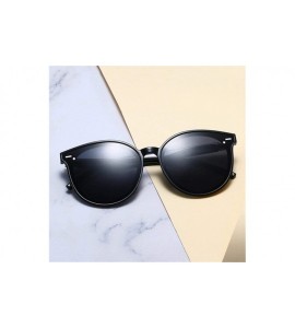 Oversized Oversized Sunglasses Women Fashion Luxury Brand Designer Vintage Sun Gray - Black - CF18YQU2KUZ $18.43