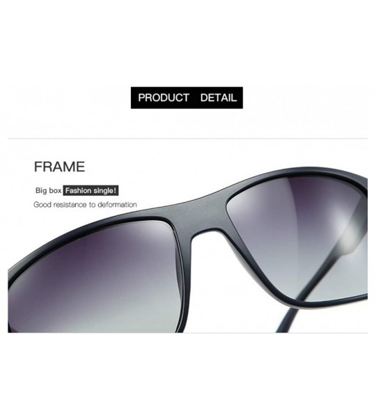 Square TR90 polarized sunglasses men riding sunglasses retro trend sunglasses - Grey C4 - C01905NGTTZ $31.69