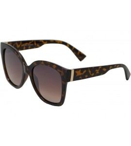 Oversized Women Large Retro Fashion Designer Butterfly Sunglasses UV Protection - Tortoise + Brown - CM195QZ68DC $25.79