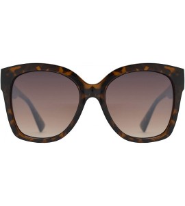 Oversized Women Large Retro Fashion Designer Butterfly Sunglasses UV Protection - Tortoise + Brown - CM195QZ68DC $25.79