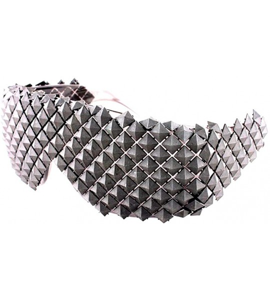 Wrap Punk Rocker Large Shield Spike Fashion Novelty Party Dance Sunglasses - Gray - CR18LMRM4HH $39.80