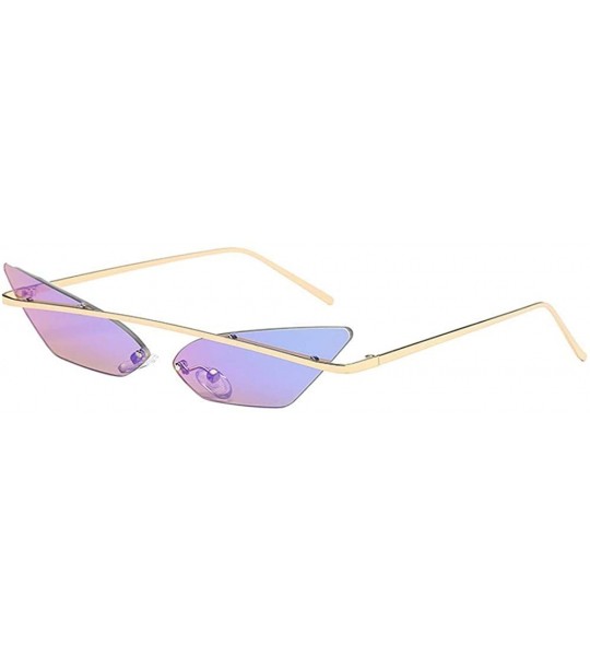 Square Women Man Fashion Vintage Irregular Shape Sunglasses Small Frame Retro Unisex Eyewear Sunglasses - CC18ST2GG97 $17.78