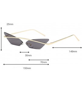 Square Women Man Fashion Vintage Irregular Shape Sunglasses Small Frame Retro Unisex Eyewear Sunglasses - CC18ST2GG97 $17.78