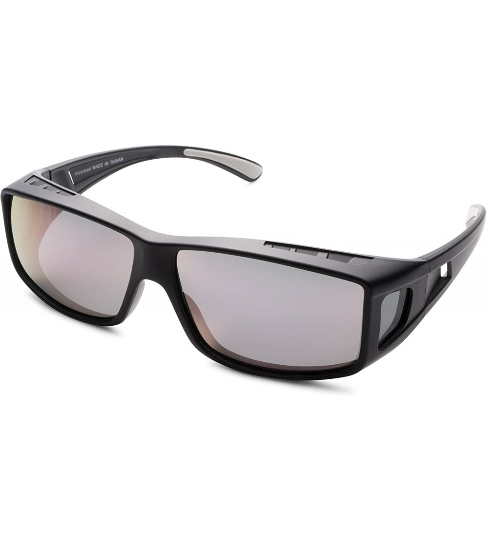 Square Sunglasses Over Glasses for Women and Men Polarized 100% UV Protection - Charcoal - CI18EWAIQSH $30.49