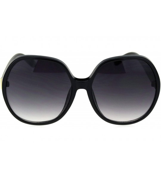 Round Womens Oversize Mod Large Round Butterfly Plastic Fashion Sunglasses - Black Smoke - C818S74R9Y6 $19.97