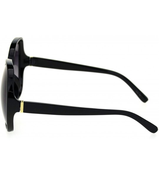 Round Womens Oversize Mod Large Round Butterfly Plastic Fashion Sunglasses - Black Smoke - C818S74R9Y6 $19.97