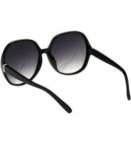 Round Womens Oversize Mod Large Round Butterfly Plastic Fashion Sunglasses - Black Smoke - C818S74R9Y6 $19.97