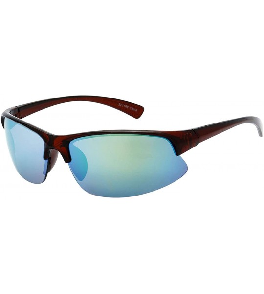 Sport Men's Speedy X Designer Fashion Sports Sunglasses for Baseball Cycling Fishing Golf - Brown - C218U856N6A $19.02