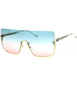 Shield Womens Oceanic Pimp Tie Dye Gradient Lens Oversize Shield Sunglasses - Green Pink - CU18QG328D7 $26.82