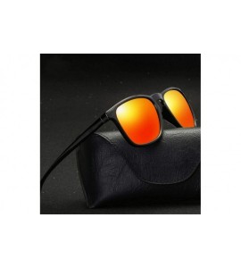 Aviator Mens Polarized Sunglasses Fashion Sun Glasses Male Driving Blue Multi - Bright Black - CW18XE0M0DT $18.97