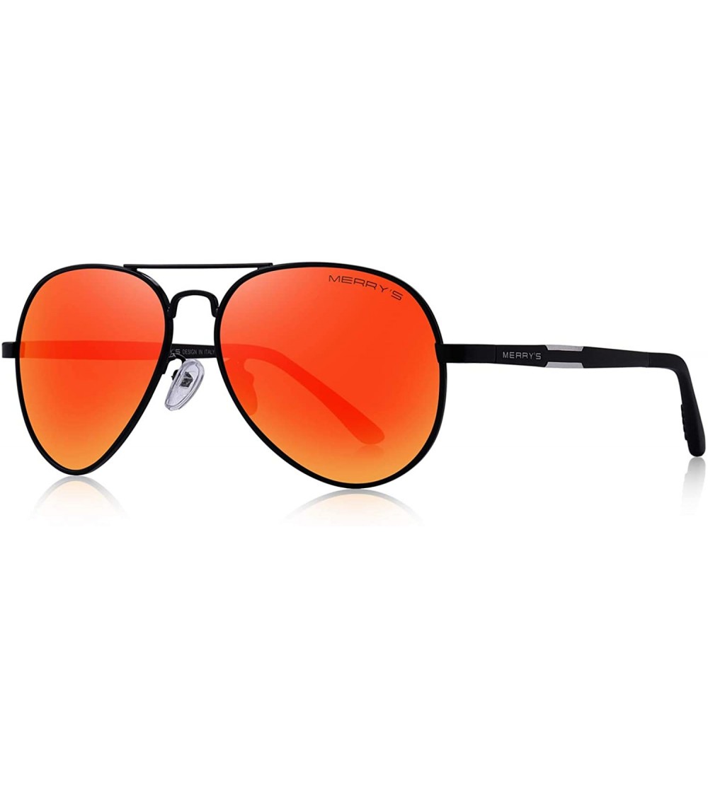 Aviator Men HD Polarized Sunglasses Aluminum Magnesium Driving Sun Glasses S8285 - Red Mirror - CI18NG0KHN5 $20.02
