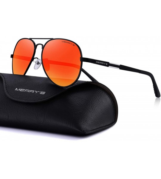 Aviator Men HD Polarized Sunglasses Aluminum Magnesium Driving Sun Glasses S8285 - Red Mirror - CI18NG0KHN5 $20.02