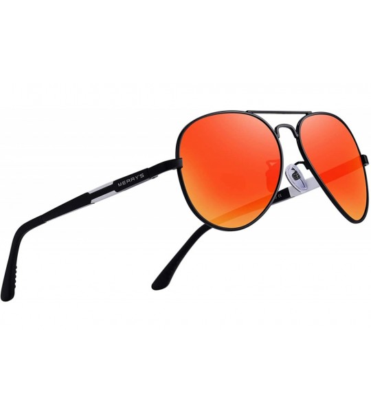 Aviator Men HD Polarized Sunglasses Aluminum Magnesium Driving Sun Glasses S8285 - Red Mirror - CI18NG0KHN5 $20.02