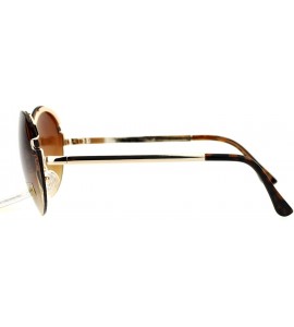 Rimless Fashion Womens Sunglasses Super Oversized Rimless Round Circle Frame - Gold (Brown) - CP18957SNLT $19.91