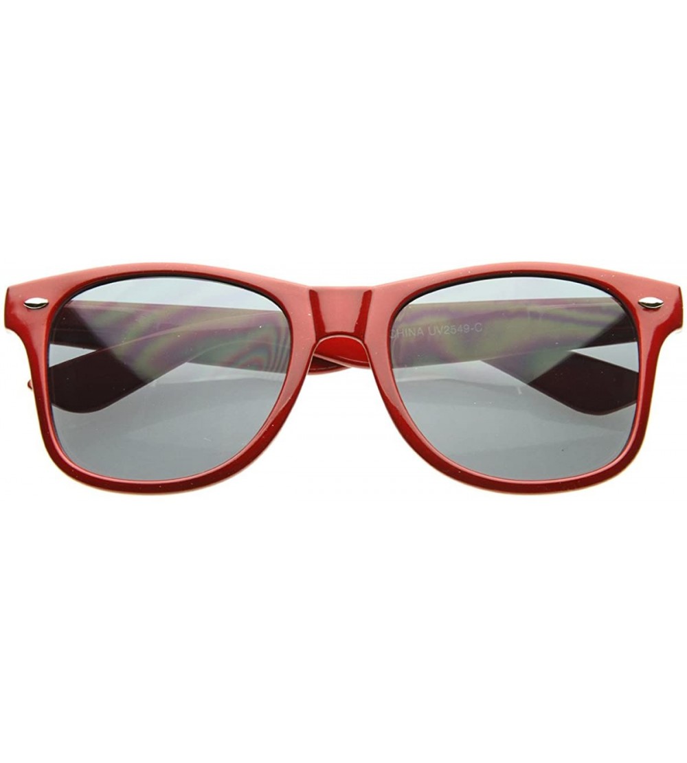 Wayfarer NEW Colorful Classic Candy Coated Retro Plastic Horn Rimmed Style Sunglasses (Red) - CN117Z4R8N3 $18.28