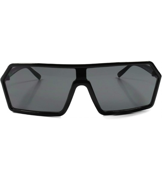 Oval Vintage 80s Old School Funky Unisex Round Oval Sunglasses - Black - C418T26OCN7 $22.96