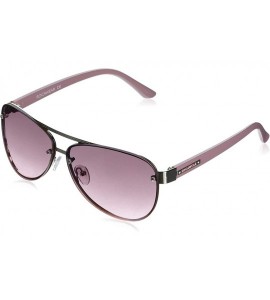 Square Women's R3262 Metal Aviator Sunglasses with Brow Bar Detail & 100% UV Protection - 62 mm - Silver/Rose - CG18O39OLIU $...