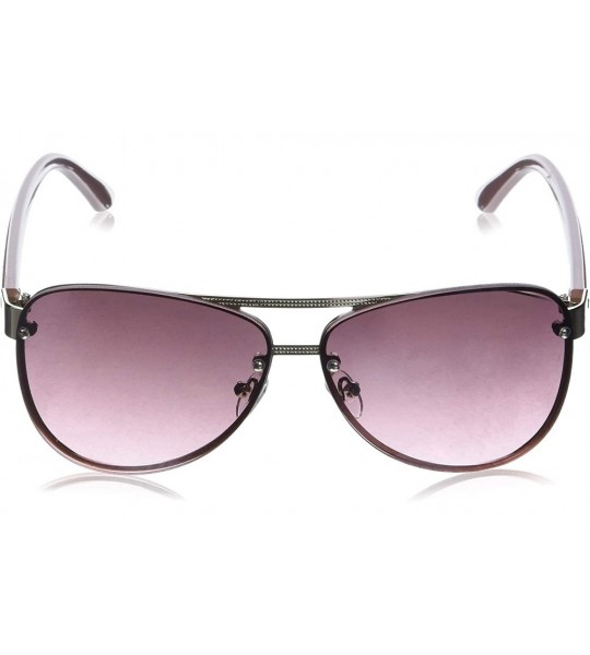 Square Women's R3262 Metal Aviator Sunglasses with Brow Bar Detail & 100% UV Protection - 62 mm - Silver/Rose - CG18O39OLIU $...