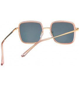 Square Unisex Sunglasses Fashion Gold Pink Drive Holiday Square Non-Polarized UV400 - Gold Pink - CS18RLIZ9ON $17.95