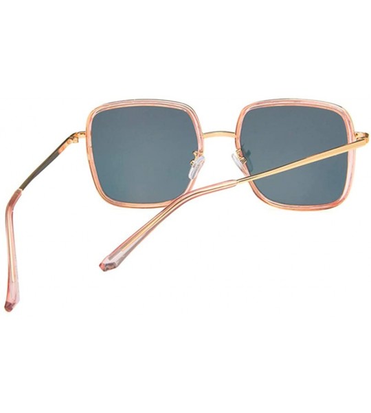 Square Unisex Sunglasses Fashion Gold Pink Drive Holiday Square Non-Polarized UV400 - Gold Pink - CS18RLIZ9ON $17.95