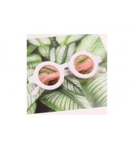 Oval Oversize Fashion Thick Bold Frame Round Sunglasses Anti-UV Outdoor Colorful Glasses - White Frame / Pink Lens - CC18RHKE...