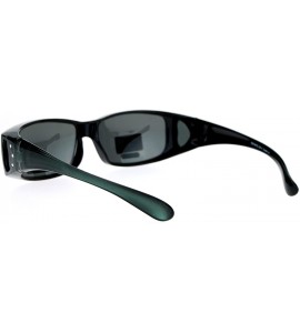 Rectangular Womens Rhinestone Polarized Lens Rectangular 60mm Fit Over Sunglasses - Grey - CC12N1Q3SOE $27.60
