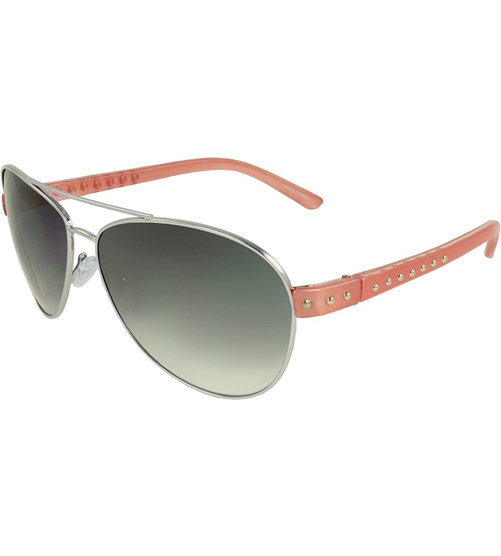 Aviator Rivet Aviator Fashion Sunglasses - Pink - C011G3L6BGT $18.34