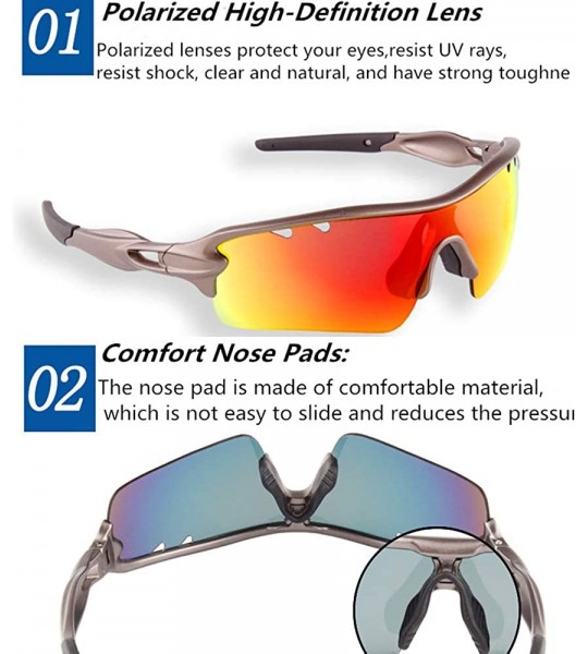 Sport Men/Women Polarized Cycling Sunglasses with 5 Changeable Lenes for Outdoor Riding Driving Fishing - C318RD7RN4W $39.12