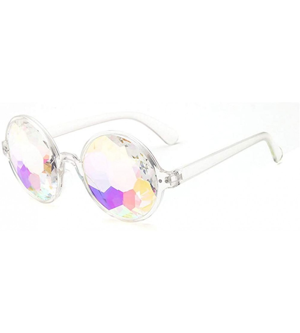Round Kaleidoscope Round Glasses - Clear - CV18USHDH25 $24.19