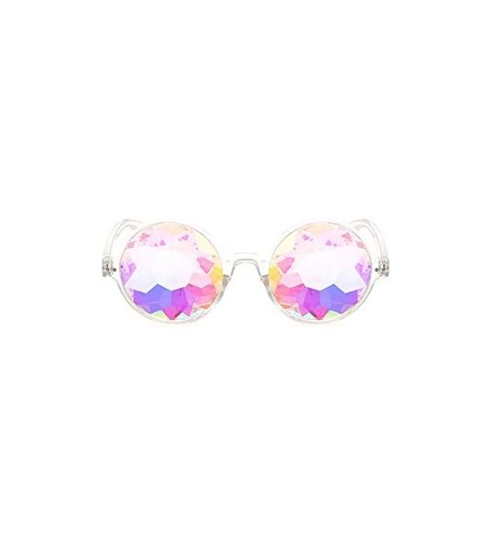 Round Kaleidoscope Round Glasses - Clear - CV18USHDH25 $24.19