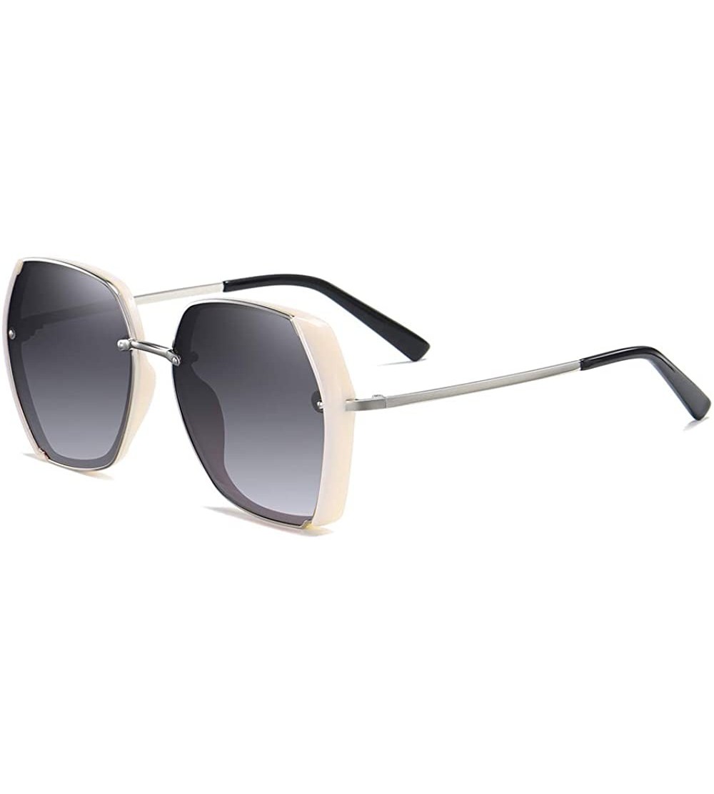 Oversized Women Sunglasses Oversized Fashion Woman Shades UV Protection WS008 - Beige Frame - CR198S8Y8MT $25.03