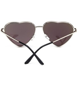 Aviator Women Heart Sunglasses Eyewear Beach Viator Mirror Lens Sunglasses - Rainbow 02 - CW18RLRYRN7 $20.95