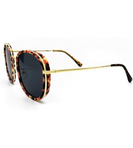 Square 6080 Premium Oversize XL Steampunk Flat Aviator Vintage Hippie Retro Womens Mens Brand Designer Style Sunglasses - CG1...