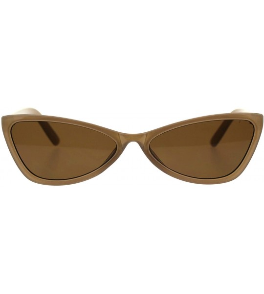 Cat Eye Womens Cat Eye Retro Unique Trendy Goth Sunglasses - All Brown - CL18ESSNWIA $20.03