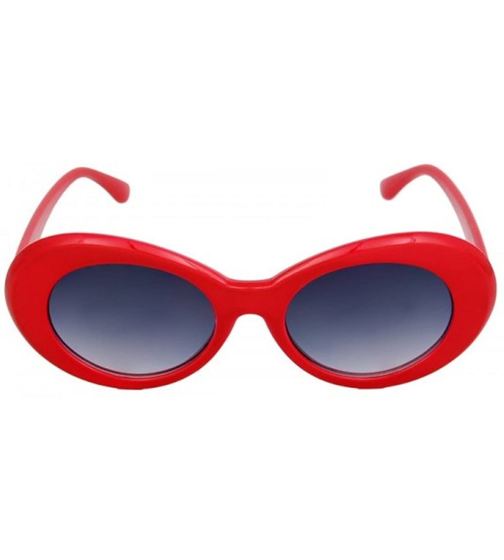 Round Clout Retro Round Celebrity Kurt Cobain Inspired Sunglasses - Red - CS18CKDW43L $17.91