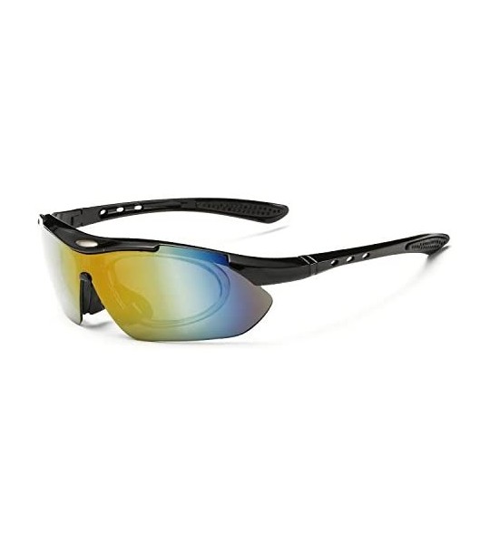 Sport SGB-030 Polarized Sport Sunglasses - 4 pairs Interchangeable Lens - golf bike - CX184UZNQXG $29.09