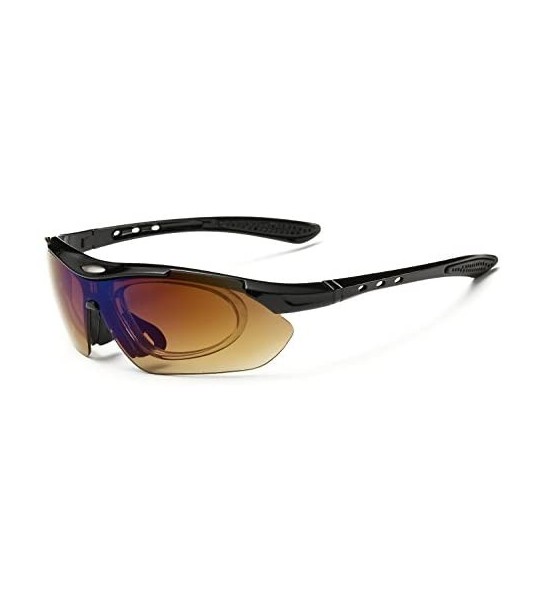 Sport SGB-030 Polarized Sport Sunglasses - 4 pairs Interchangeable Lens - golf bike - CX184UZNQXG $29.09