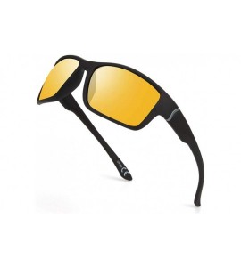 Rectangular Sports Sunglasses-Shatterproof Glasses For Men Cycling Running Driving Baseball - E - C5196YYK85O $17.19