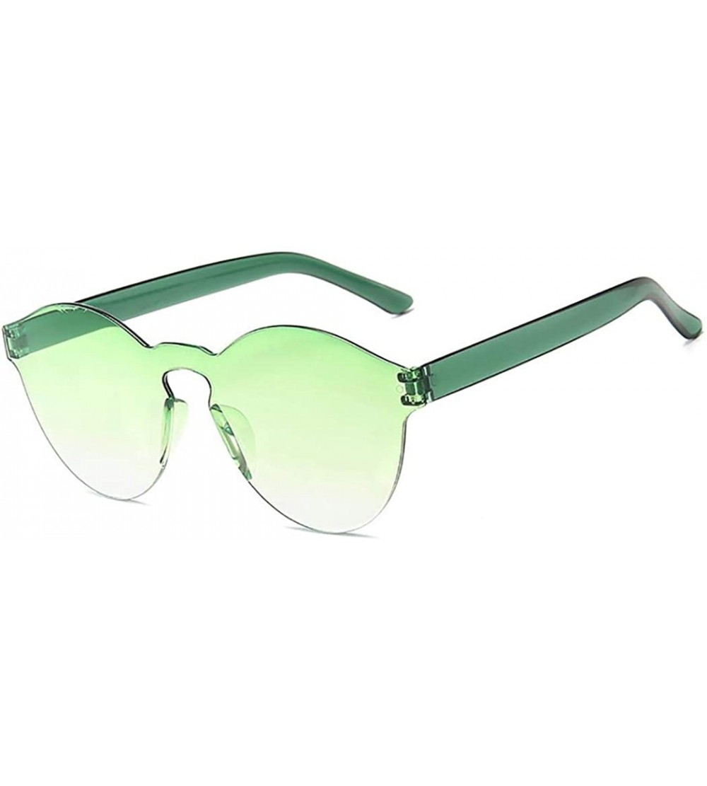Round Unisex Fashion Candy Colors Round Outdoor Sunglasses - Grass Green - CN199KAX4ML $30.61