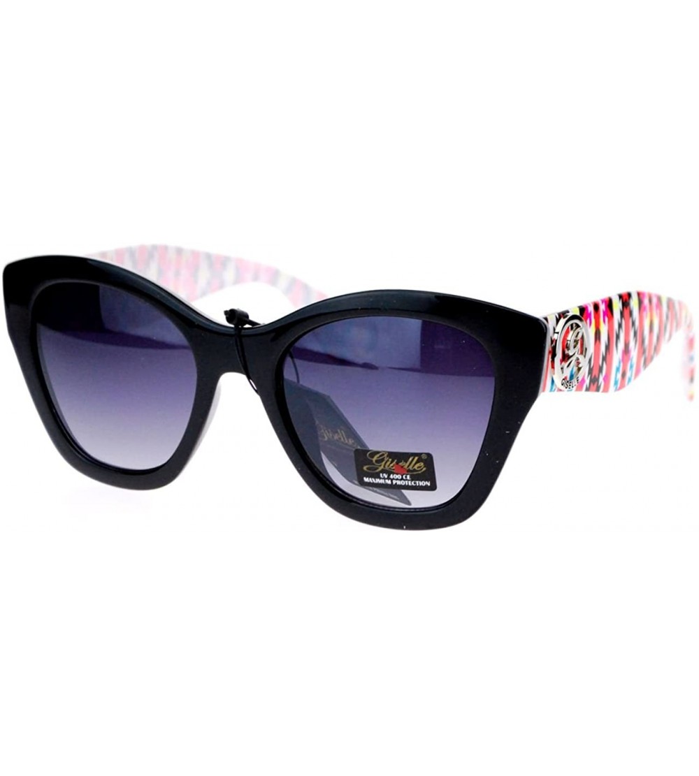 Square Giselle Lunettes Womens Sunglasses Designer Fashion Square Cateye Black - Black Navajo Print - CL11A65C3OB $18.88