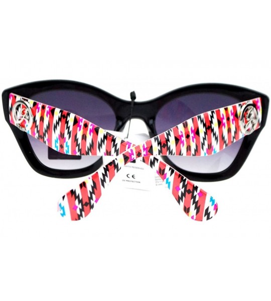 Square Giselle Lunettes Womens Sunglasses Designer Fashion Square Cateye Black - Black Navajo Print - CL11A65C3OB $18.88