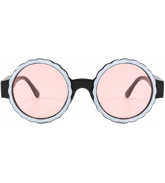 Rimless Round Sunglasses for Women Oversized Vintage Sun Glasses Top Fashion Novelty Shades - Pink - C218U7CCOAO $20.48