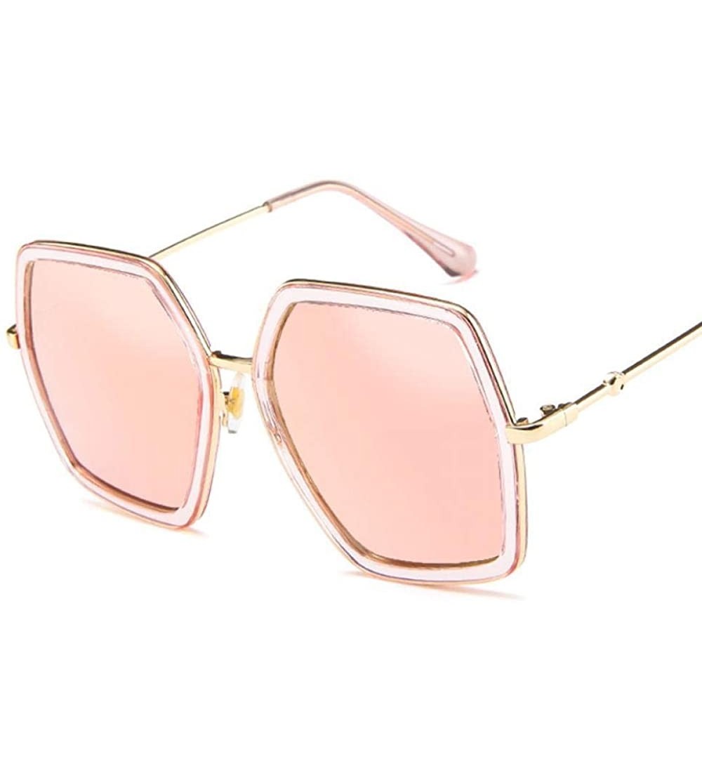 Square Square Luxury Sun Glasses Brand Designer Ladies Oversized Crystal Blue - Cpink - CW18Y6TQ5RK $18.22