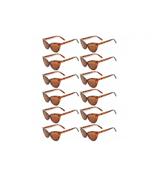 Cat Eye Retro Women's Cat Eye Vintage Sunglasses Smoke Lens 12 PCS wholesale - Cat_eye_12p_brown_leopard - CP185UIQSUM $53.74