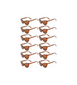 Cat Eye Retro Women's Cat Eye Vintage Sunglasses Smoke Lens 12 PCS wholesale - Cat_eye_12p_brown_leopard - CP185UIQSUM $53.74