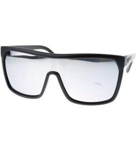 Shield Kush Marijuana Pot Flat Top Shield Mob Mirrored Mirror Lens Sunglasses - Black Grey - CQ11OMSCS5D $18.56