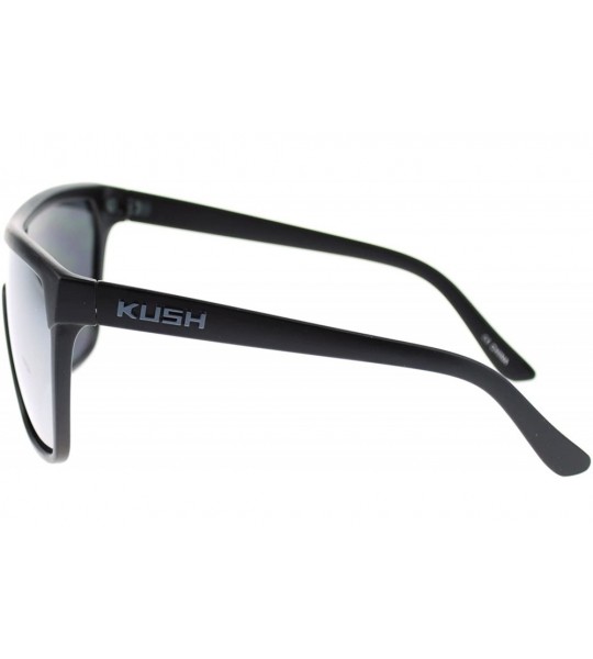 Shield Kush Marijuana Pot Flat Top Shield Mob Mirrored Mirror Lens Sunglasses - Black Grey - CQ11OMSCS5D $18.56